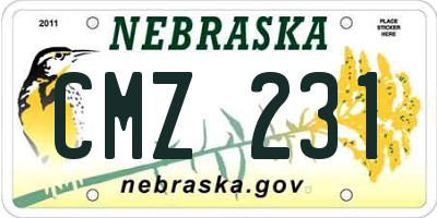 NE license plate CMZ231