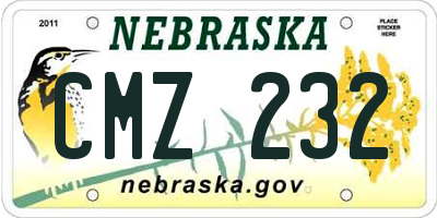 NE license plate CMZ232