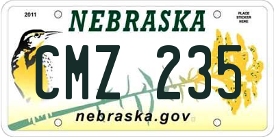 NE license plate CMZ235
