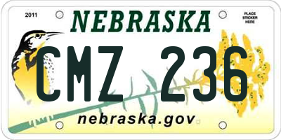 NE license plate CMZ236