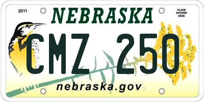 NE license plate CMZ250