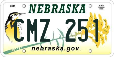 NE license plate CMZ251