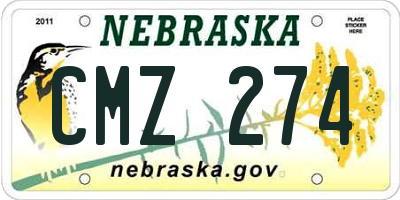 NE license plate CMZ274