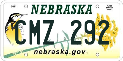 NE license plate CMZ292