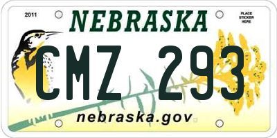 NE license plate CMZ293