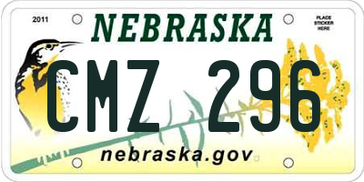 NE license plate CMZ296