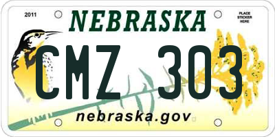 NE license plate CMZ303