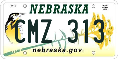 NE license plate CMZ313