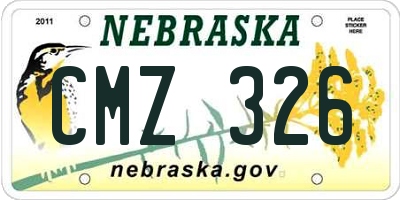 NE license plate CMZ326