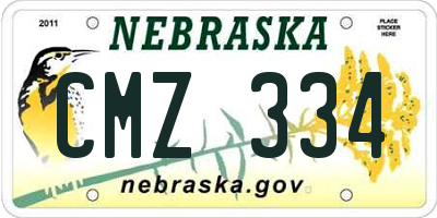 NE license plate CMZ334