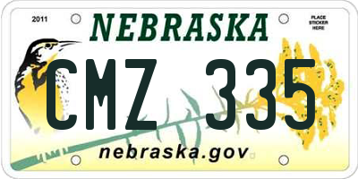 NE license plate CMZ335