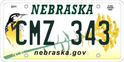 NE license plate CMZ343