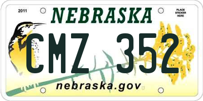 NE license plate CMZ352