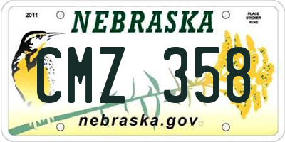 NE license plate CMZ358