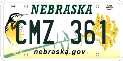 NE license plate CMZ361