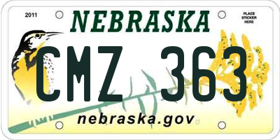 NE license plate CMZ363