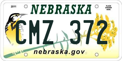 NE license plate CMZ372