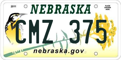 NE license plate CMZ375