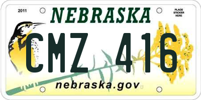 NE license plate CMZ416