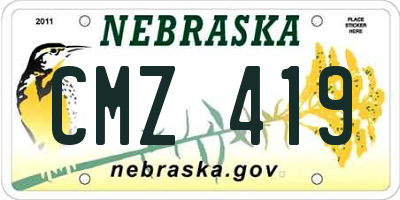 NE license plate CMZ419