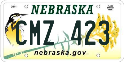 NE license plate CMZ423