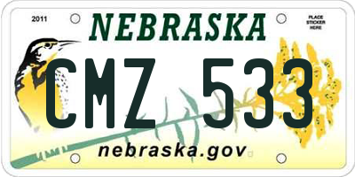NE license plate CMZ533