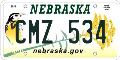 NE license plate CMZ534