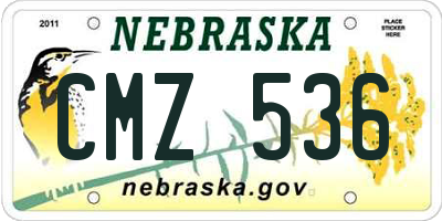 NE license plate CMZ536