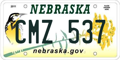 NE license plate CMZ537