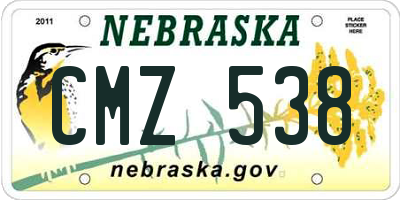NE license plate CMZ538