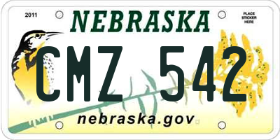 NE license plate CMZ542