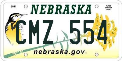 NE license plate CMZ554