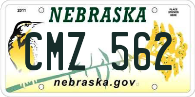 NE license plate CMZ562