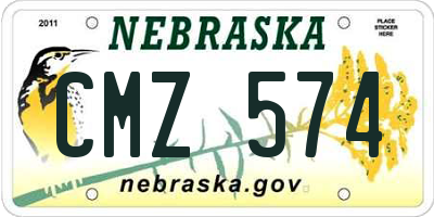 NE license plate CMZ574