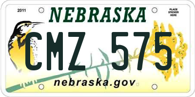 NE license plate CMZ575