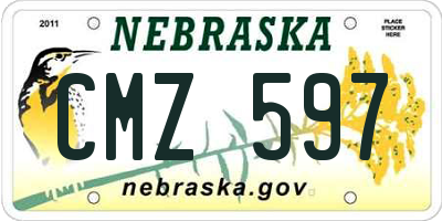 NE license plate CMZ597
