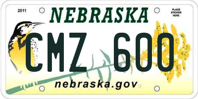 NE license plate CMZ600