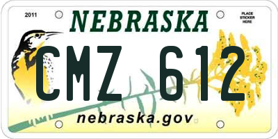 NE license plate CMZ612