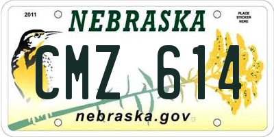 NE license plate CMZ614