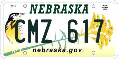NE license plate CMZ617