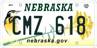 NE license plate CMZ618