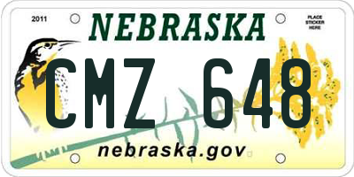 NE license plate CMZ648