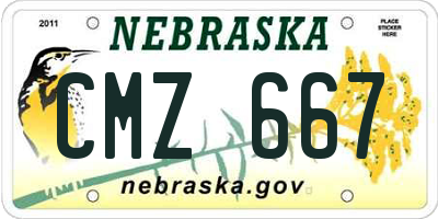 NE license plate CMZ667