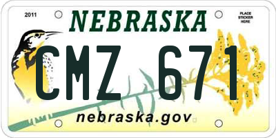 NE license plate CMZ671