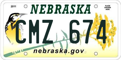 NE license plate CMZ674