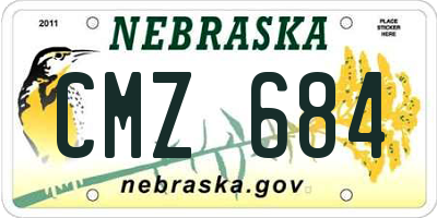 NE license plate CMZ684