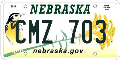 NE license plate CMZ703