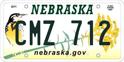NE license plate CMZ712