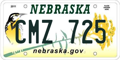 NE license plate CMZ725