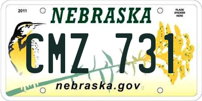NE license plate CMZ731